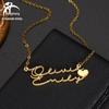 Personalized Stainless Steel Handwritten-Style Name Necklace for Women - Custom Christmas Gift
