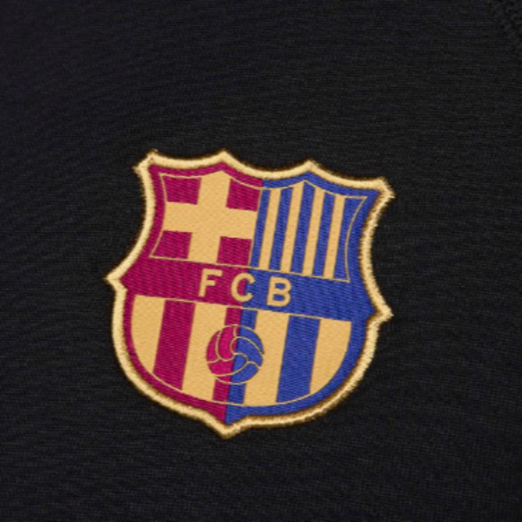 Nike FC. Barcelona Tech Fleece Windrunner Logo Geborduurde Zip-Up Mode Hoodie Heren jassen Zwart HF7724-011