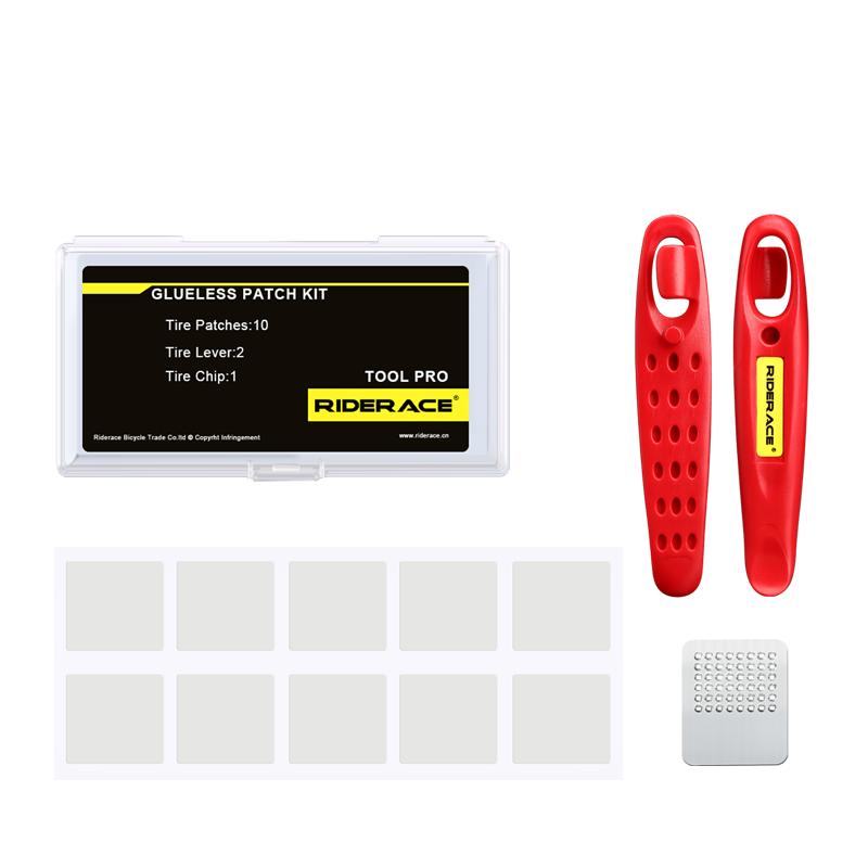 

Набор для ремонта велосипедных шин без клея, инструмент для ремонта колес, быстросохнущий клей для велосипедных камер без клея, бесклеевая заплатка красный