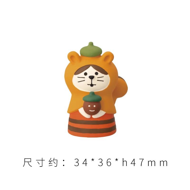 INS ZAKKA Resin Ornaments Autumn Harvest Chestnut Series Persimmon Tree Thief Cat Camera Prop Japanese Mini Home Decoration Gift