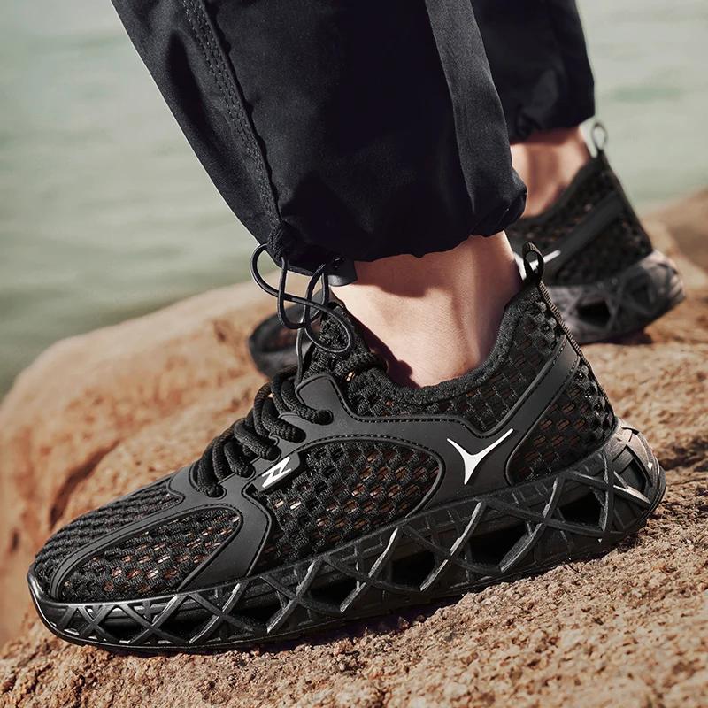 Fast-drying, Large-sized Men's Shoes for Canyoning and Wading, Large Mesh Shoes, Perforated Breathable Flying Woven Shoes