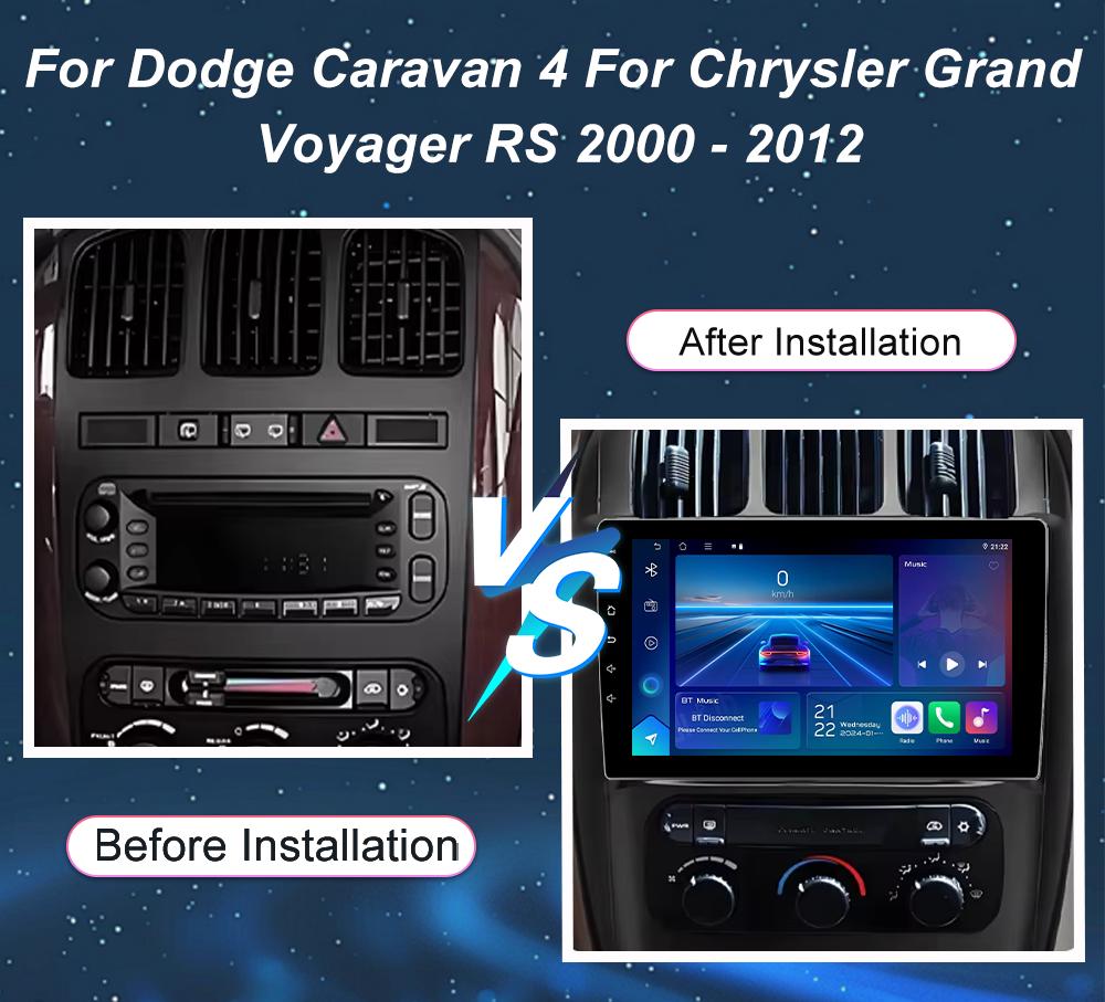 Android 16 For Dodge Caravan 4 For Chrysler Grand Voyager RS 2000 - 2012 Auto Wireless Carplay Car Radio Multimedia Video Tools
