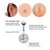 Anneaux de nombril en acier inoxydable 14G, anneaux de nombril en perles CZ, bijoux de perçage pour le corps, haltère