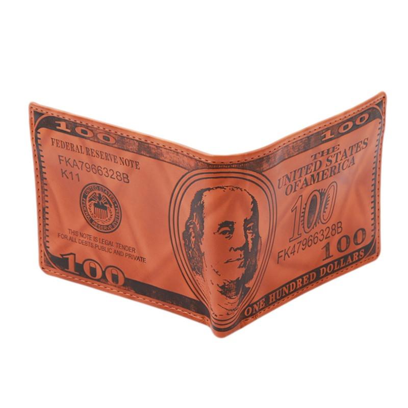 Herren-Geldbörsen mit 100-Dollar-Muster, Geldbörse, Herren-Geldbörse aus Pu-Leder, Fotokartenhalter, modische Geldbörse mit großer Kapazität