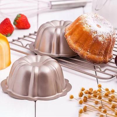 1 Adet 4 İnç Mini Kek Kalıbı Yapışmaz Yivli Pişirme Kalıbı Karbon Çelik Çiçek Şeklinde Tüp Kalıbı Brownie Kek Puding Muffin İçin