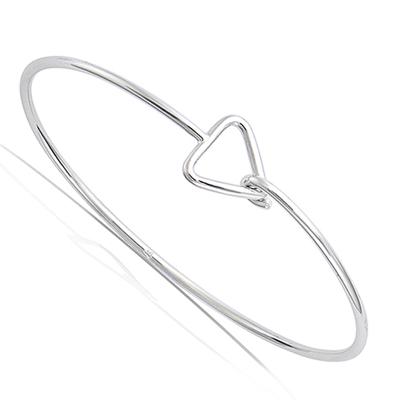 [P6884] - Rhodium-plated Silver 'Choreography' Bracelet (triangle) - 60 Mm - 10 Mm
