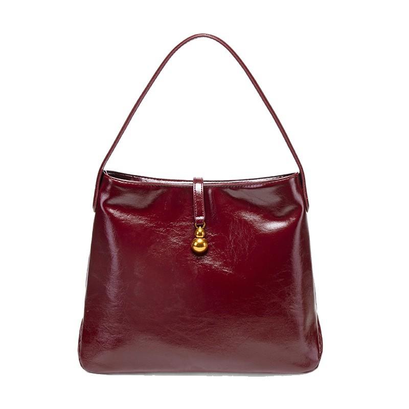 Niche Premium Texture Pu Leather Large Capacity Commuter Bag Women'S Retro Shoulder Underarm Bag Tide