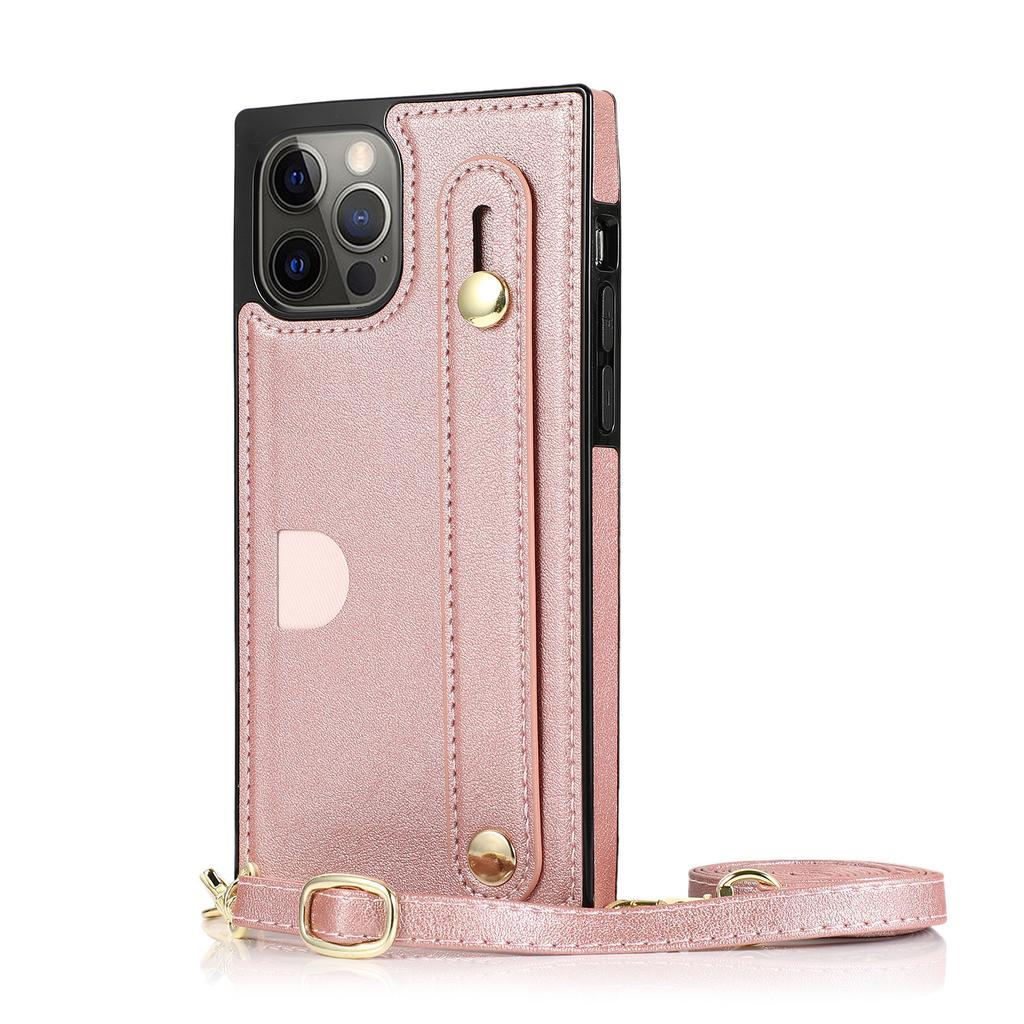 Applicable to Apple iPhone17promax Wrist Strap Holder Mobile Phone Case Samsung S26U Crossbody Back Card Leather Case