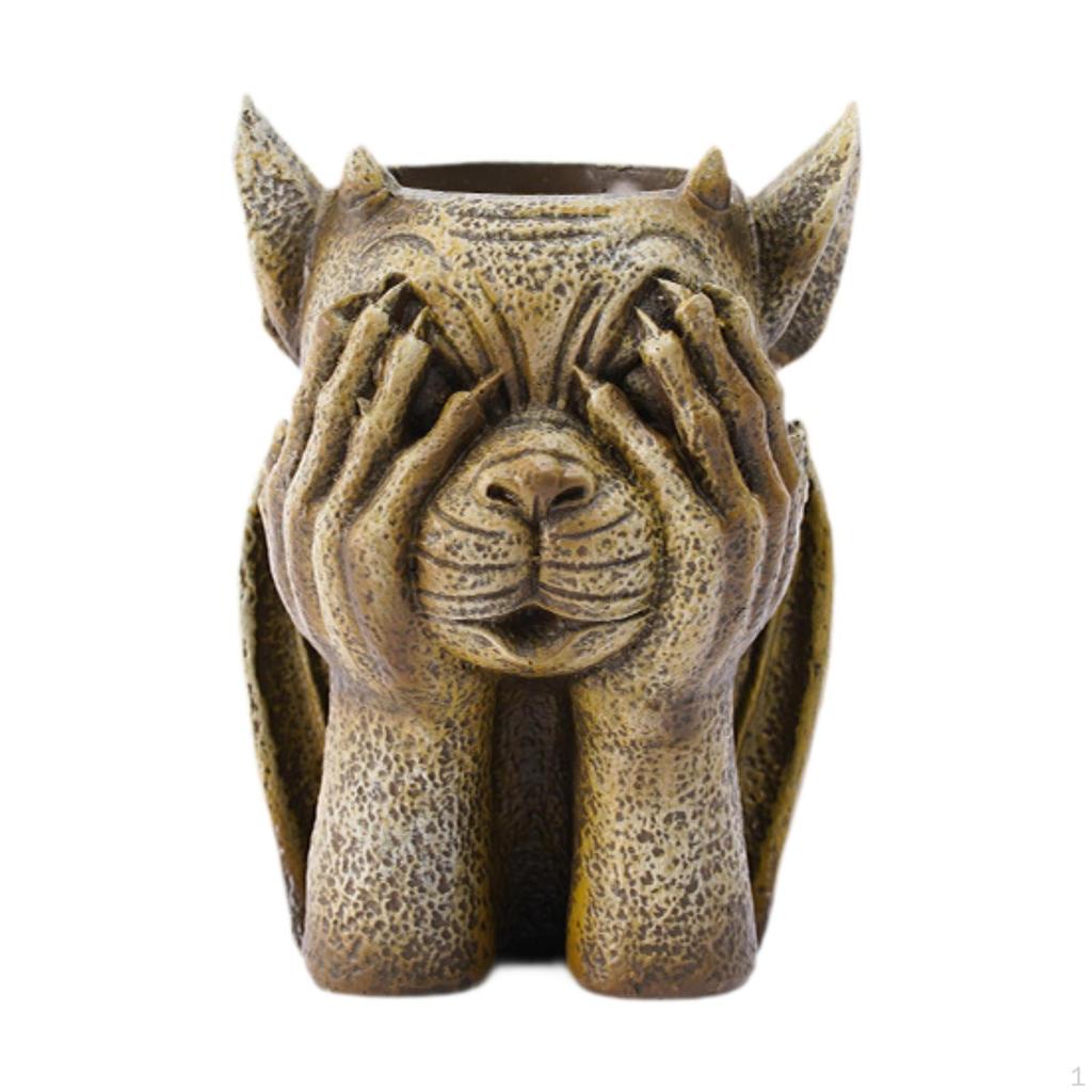 Gargoyle Sculpture Flower Planter for Plant Small Landscaping Gothic Flowerpot Pot