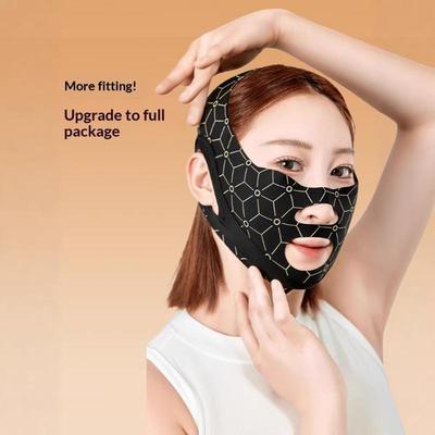 Faixa de Lifting Facial Ajustável Máscara Suave para Afinar o Rosto V Contorno de Queixo e Bochecha Moldador Lavável para Beleza Feminina 1 Peça