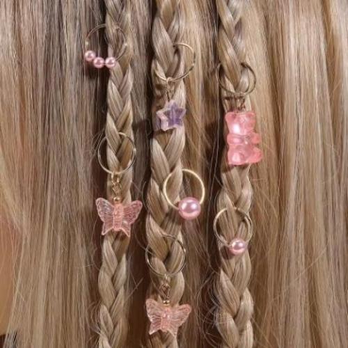 5pcs/bag Silver Metal Hair Rings Braid Dreadlocks Bead Hair Cuffs Dread Tube Charm Dreadlock for DIY Hair Accessaries