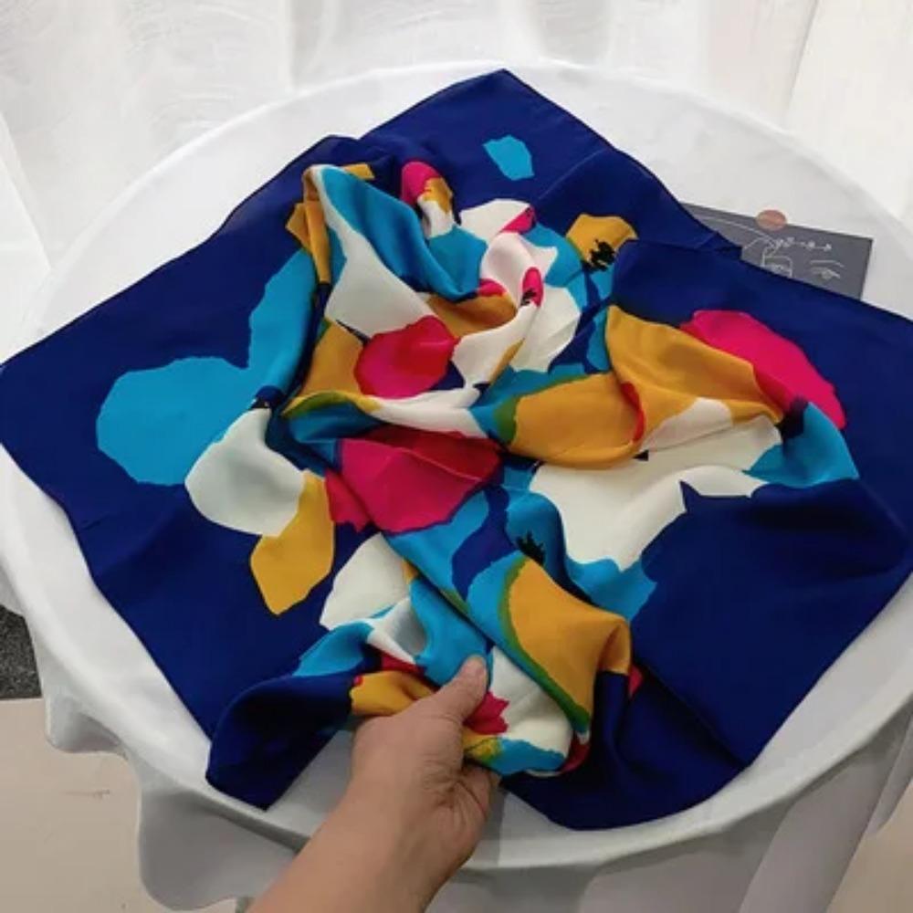 2025 Summer Luxury Brand Silk Scarf Square Women Shawls And Wraps Fashion Office Small Hair Neck Hijabs Foulard Scarves 70*70cm
