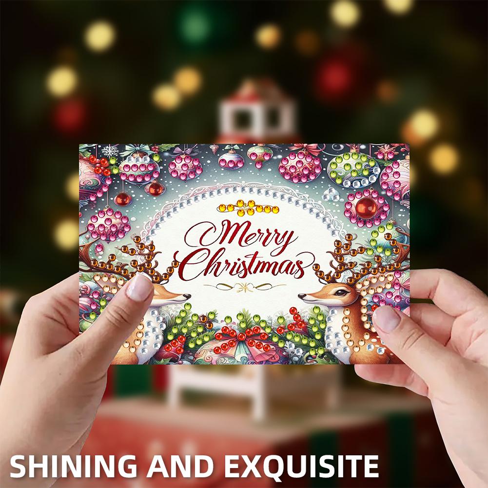 10pcs DIY Diamond Art Crystal Scratch Card Party Gift Card (Merry Christmas)