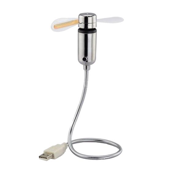 Kreative Mini USB-betriebene LED-Uhr Echtzeitanzeige Sommerkühlung Neon-Ventilator