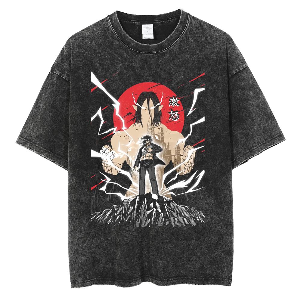 Harajuku Anime Attack On Titan Levi Ackerman Print T-skjorte Menn Kvinner Komfortable T-skjorter Casual Løs T-skjorte Mann Bomulls-t-skjorte