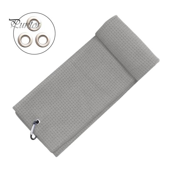 Langlebiges Golfhandtuch Mikrofaser mit Karabinerhaken Waffelmuster Super Weich Verdickt Saugfähig Schläger Ball ReinigungsTuch Zubehör Haken