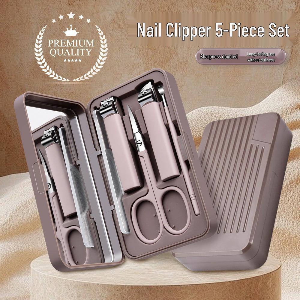 Professional Portable Manicure & Pedicure Set: Flat Edge Nail Clippers, Foot Care Tools, Ear Pick.
