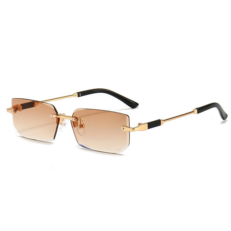 Frameless Fashion Sunglasses European American Trendy Cut Edge Personalized Jelly Colored Women s Street Photography Glasses 301 фото