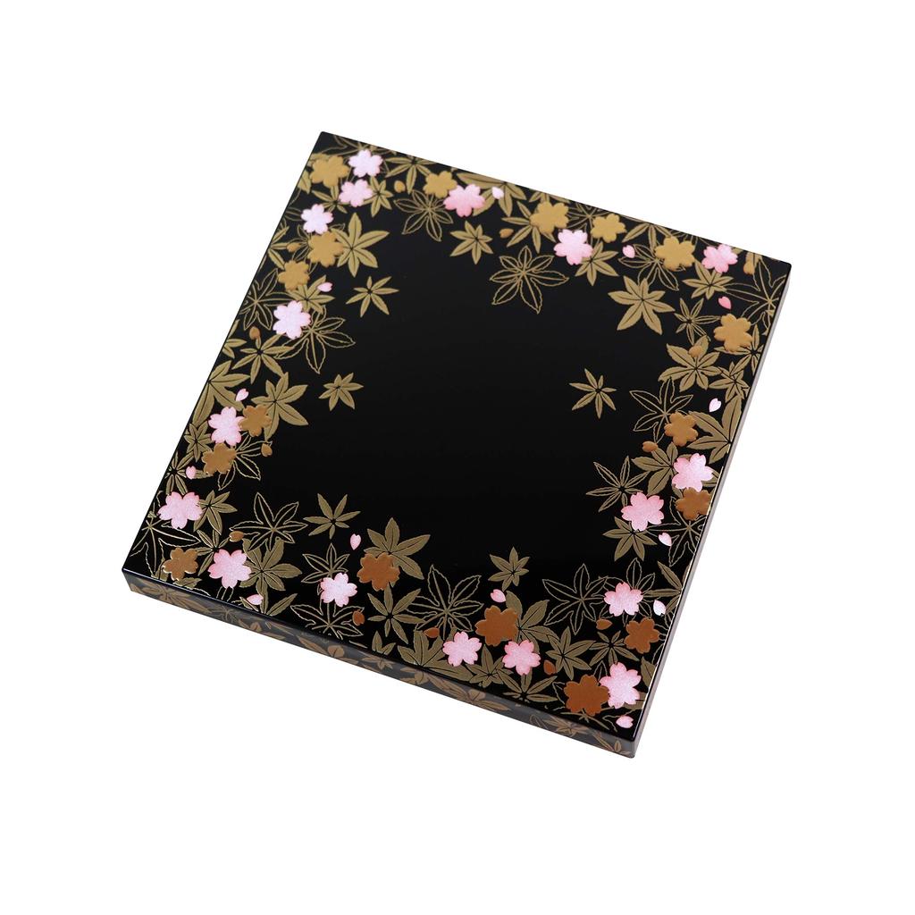 Osaka Choseido Jubako Box with Shunju Yamanaka Original Cooler Bonus Sports Day 15cm 3-Tiered Design, Lacquer, Bag, Included, Osechi, Black,