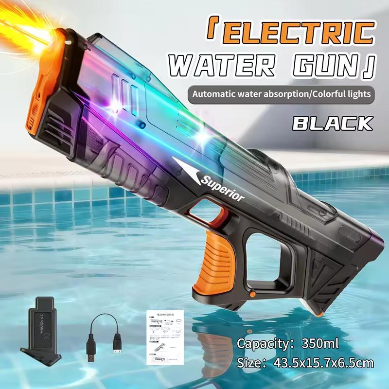 Kids Electric Water Gun Vivid Light Long Range Automatic Water Absorption Squirt Guns Summer Outdoor Beach Toys For Kids