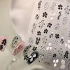 5D Black Silver Dream Thorn Clover Thorn Leaf Silver Spiral Pink Diamond Flower Silver Star Nail Art Stickers Embossed Decals