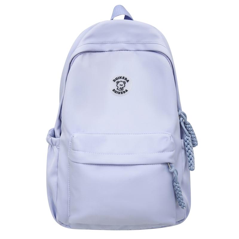Student School Bag Women's Large Capacity Backpack Solid Color Backpack