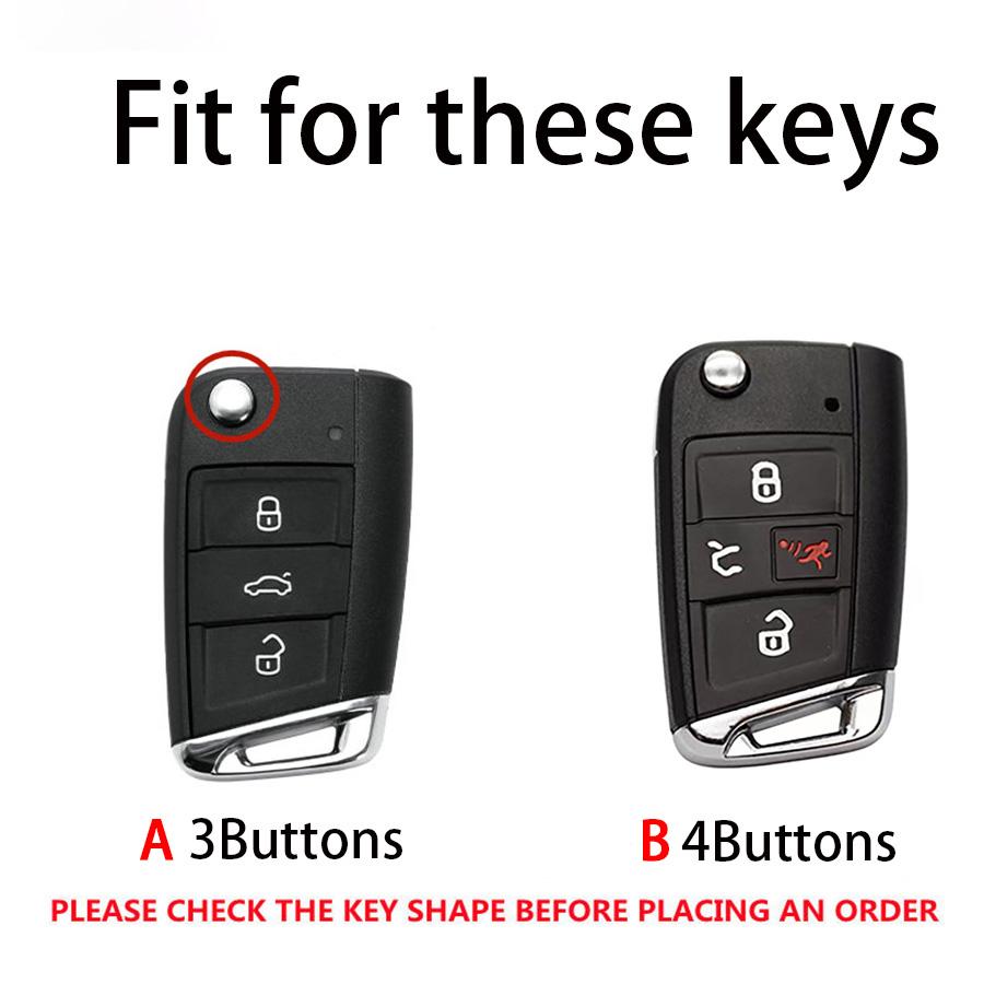 3/4 Buttons Abs Carbon Car Key Case Cover For Vw Volkswagen Golf 7 Mk7 Tiguan Mk2 Seat Ateca Leon Fr Ibiza Skoda Octavia Kodiaq
