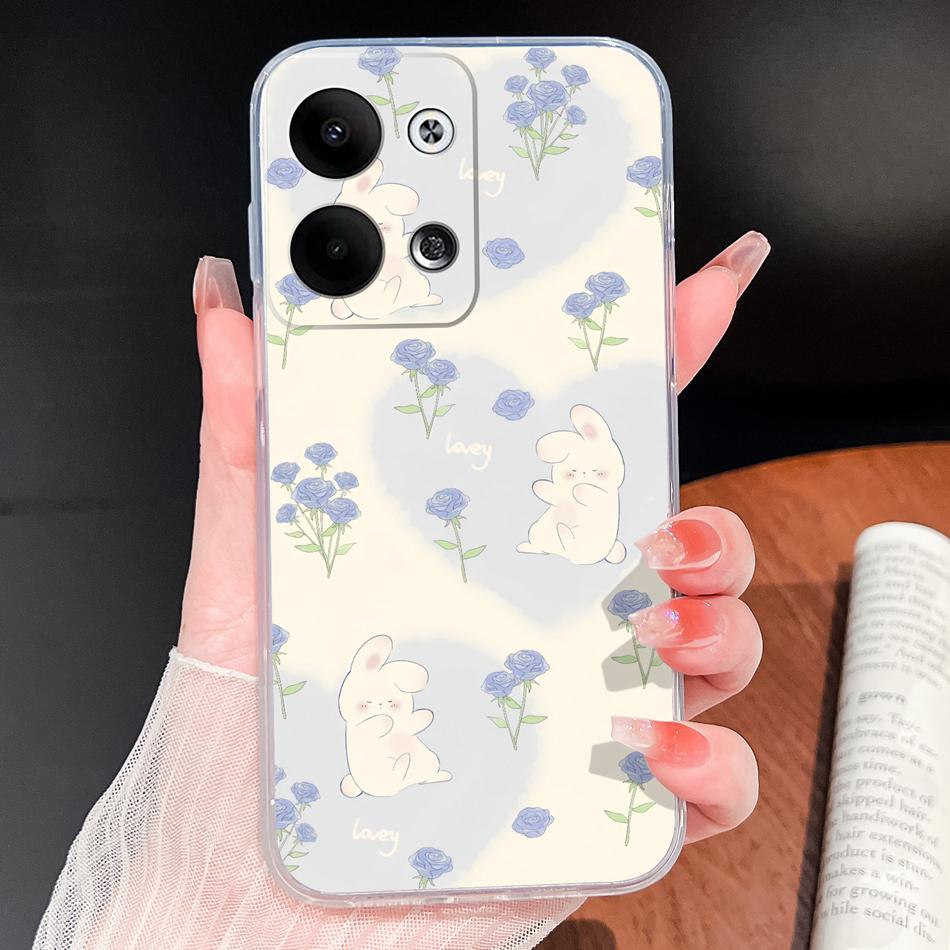 For Oppo Reno 9 Pro Plus 5G Phone Case Lovely Cartoon Soft TPU Transparent Silicone Lightweight Back Cover For Oppo Reno9 Funda