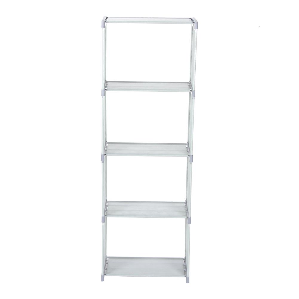Multi Layer Standing Bookcase Bookshelf Storage Shelf Rack Home Organizer for Living Room BedroomGray Color