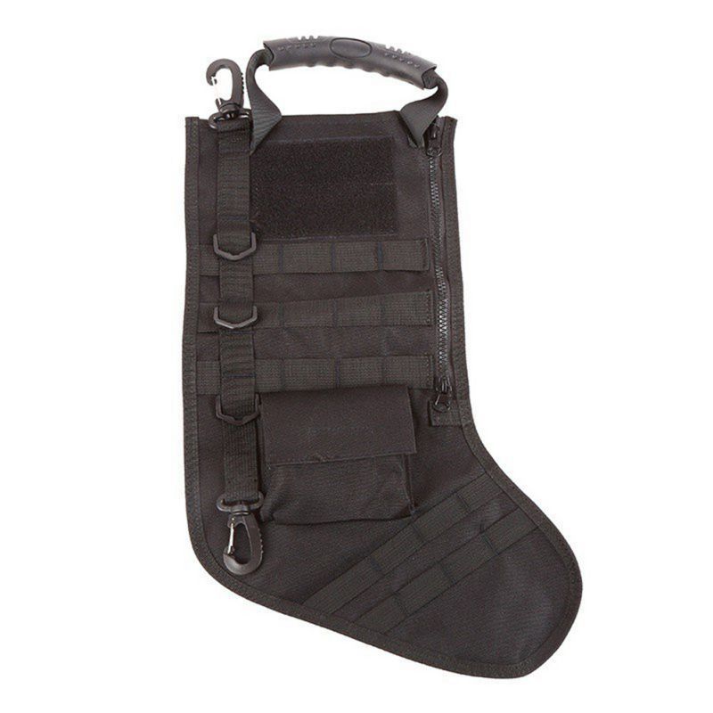 1000D Nylon Hanging Tactical Christmas Gift Socks Outdoor Sports Molle Storage Bag Christmas Stocking For Xmas Tree Pendant
