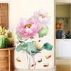 Pvc Lotus Carp Wall  Stickers Chinese Style Three-dimensional Vinyl Self-adhesive Wallpaper Bedroom