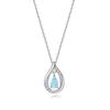 Day Swinging Necklace for March Zirconia Silver Birthday Popular [Free Bird] Mother's Gift, Women, Aquamarine, Birthstone, Pendant, Necklace, 925,