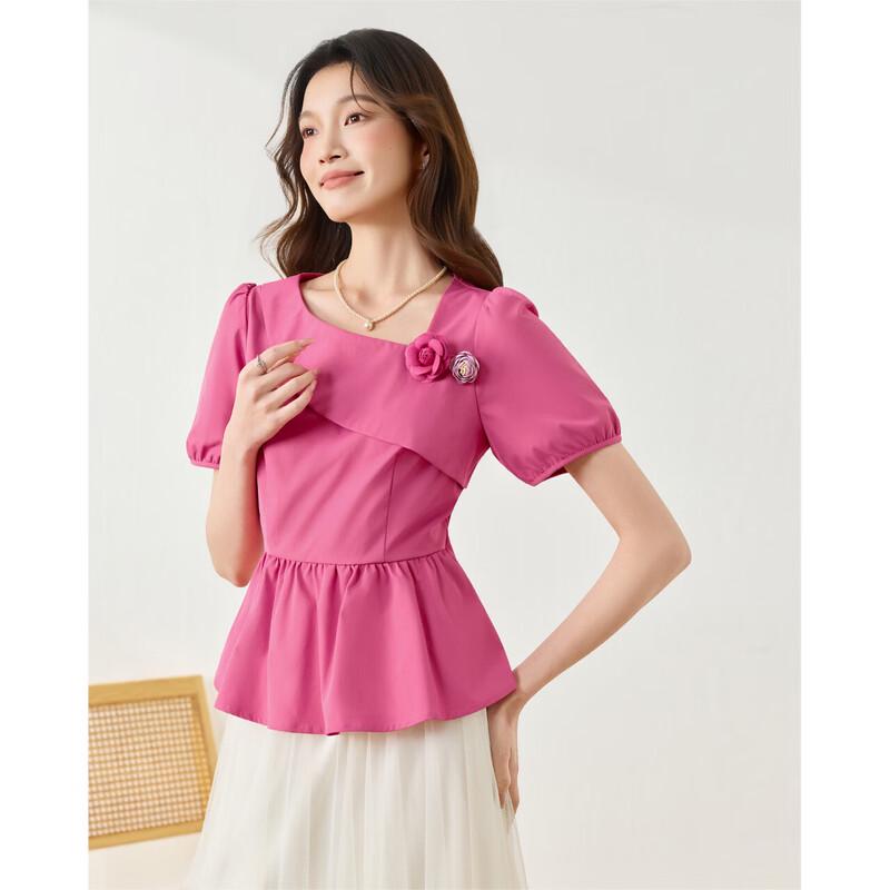 IEF Elegant French Style Waist-Cinching Dress Top