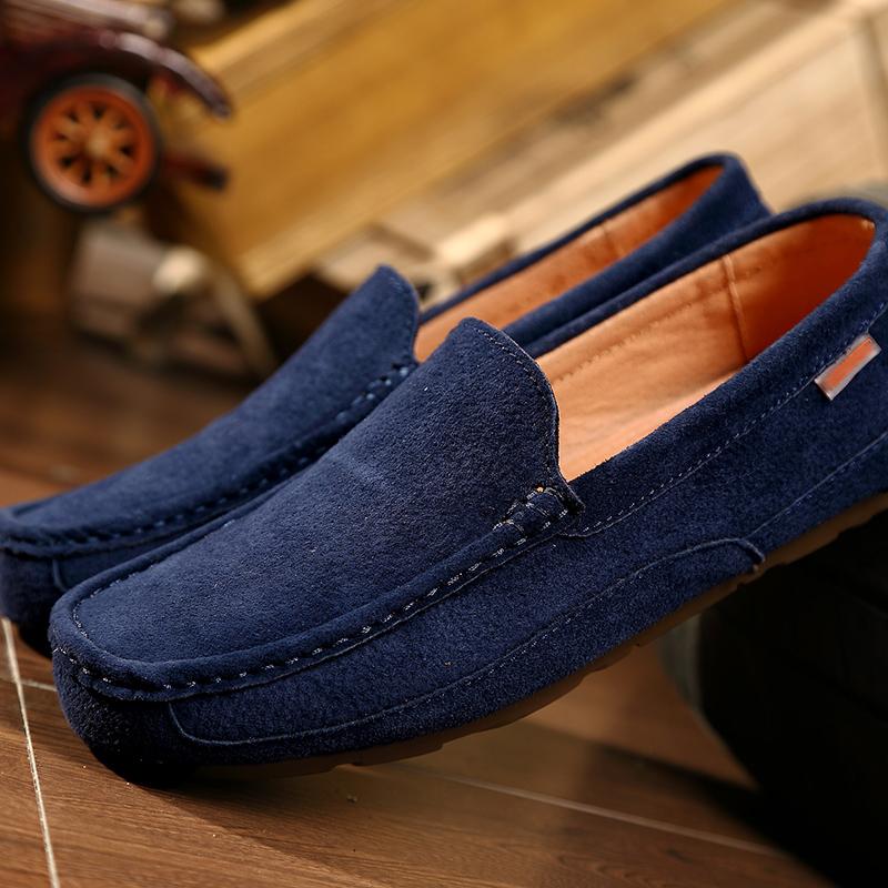 Casual Men Genuine Leather Suede Shoes Summer Breathable Classic Men'S Loafers Moccasins Penny Shoes Fashion Men'S Shoes