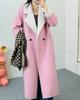 Double-sided cashmere coat large lapel new woolen coat long commuter cashmere coat