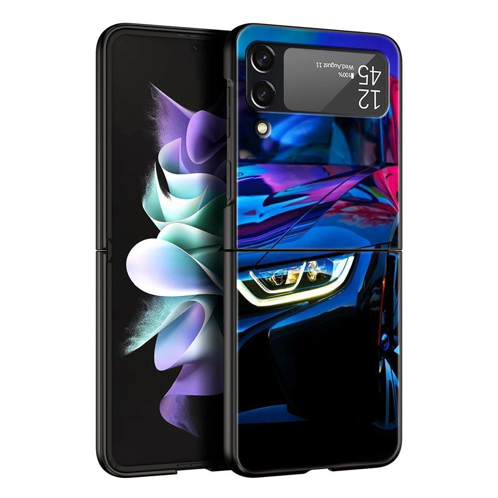 

Синий красный JDM спортивный автомобильный чехол для телефона Samsung Galaxy Z Flip 3 4 5 складной чехол для Samsung Z Flip3 Flip4 жесткий чехол-бампер из ПК Samsung Z Flip 3