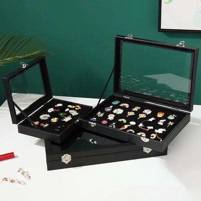1PC Pin Medal Display Case Badge Storage Box Transparent Dustproof Pin Display Box For Medal Jewelry Collection Display Box