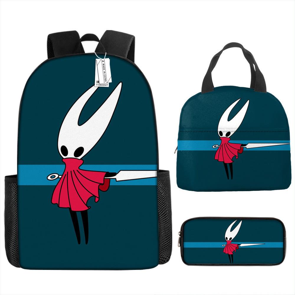 Luxusní Novinka Kreativní Cool Nový Hollow Knight 3D Tisk 3ks/Sada žák Školní tašky Batoh na notebook Denní batoh Batoh Taška na oběd Pouzdro na tužky