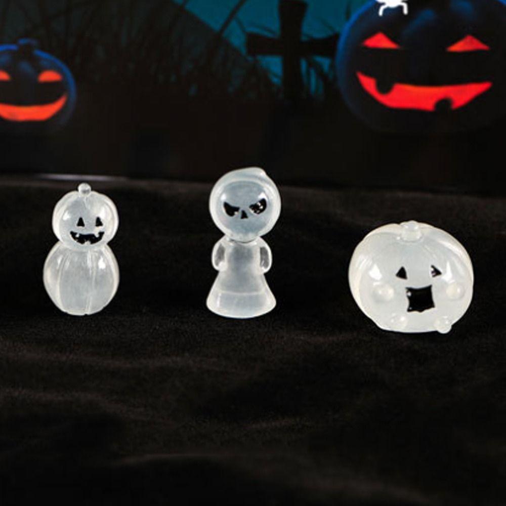 8pcs Cartoon Halloween Luminous Ghost Figurines Halloween Pumpkin Ghost Decor  Bar Home Decor