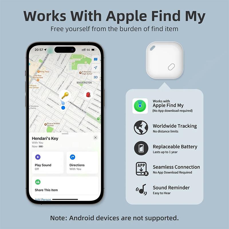 Smart Bluetooth GPS Tracker Locator Work with Find My APP ITag Anti Lost Reminder Device MFI Locator Car Key Pet Kids Finder