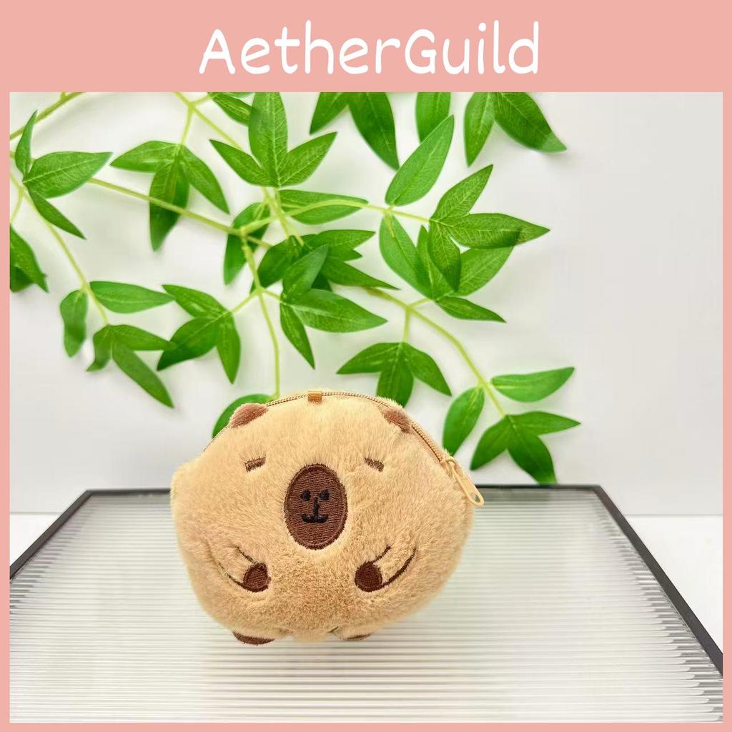 Plush Coin Capybara Purse Keychain Love Gold Ingot Embroidery Design Gift For