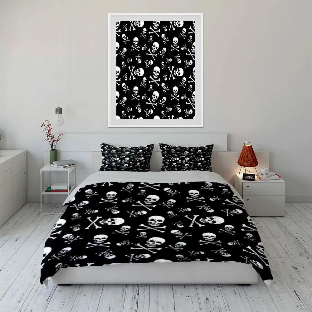 "Skull Pattern Decor Three-Piece Set" Soft Comfortable Duvet Cover Bedding Set Included 1*Duvet Cover & 2*Pillowcases gift
