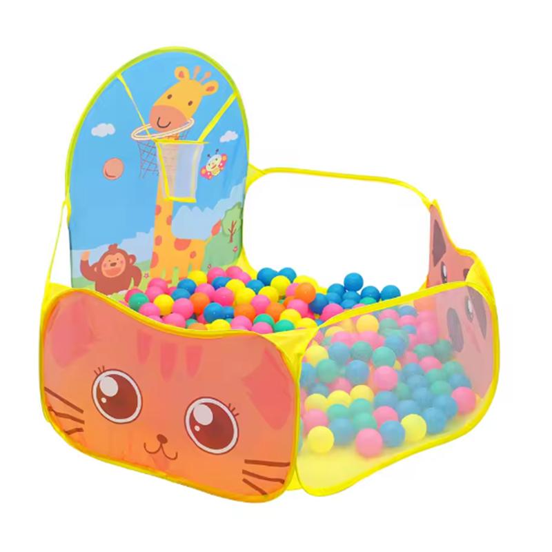 

120cm Children Ball Pool with Basketball Hoop Portable Foldable Kid Playpen Playground Tent Baby Indoor Outdoor Sport Education жёлтый