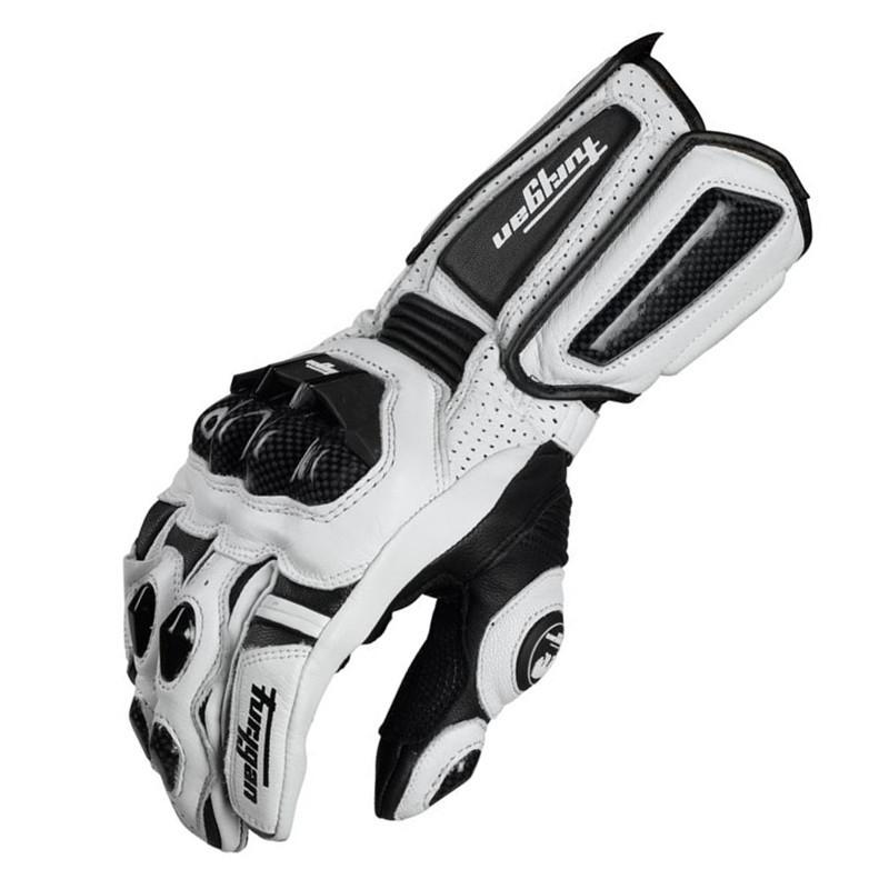 Gloves Motorcycle Leather Gloves Carbon Fiber Racing Riding Anti-drop, Breathable and Non-slip Long