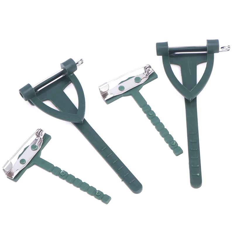 10Pcs Diy Art Plant Flower Brooch Holder Fixed Clip T Shape Triangle Pin