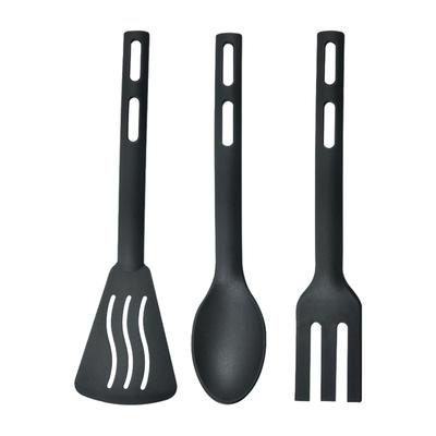 3-teiliges Utensilien-Set Servieren Kochen Küchenbesteck Löffel Nylon-Kit Pfannenwender Tafelgeschirr Tragbar Camping Kunststoff Schlitzbesteck