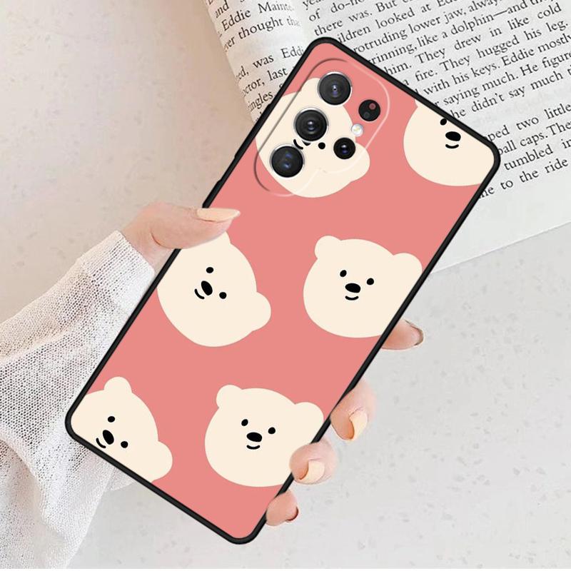 Kawaii Cute Bears Korean Phone Case For Samsung Galaxy S25 S23 S30 S8 S21 S20 FE S24 S22 Note 10 20 Plus lite Ultra