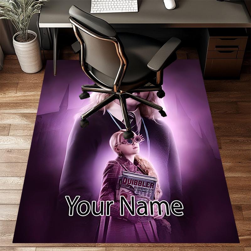 Hogwarts Design Area Rug Personalized Name- Non-Slip, Soft & Cozy Floor Mat for Living Room, Office - Indoor/Outdoor Carpet