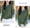 2025 Spring Women's Round Neck Velvet Cardigan Sweater