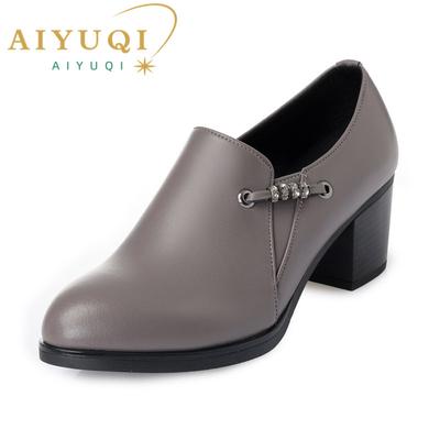 Fashion AIYUQI 2025 Autumn Genuine Leather Women Office Shoes High-heeled Sexy Women Dress Shoes Big Size 41 42 43 Women Party Shoes